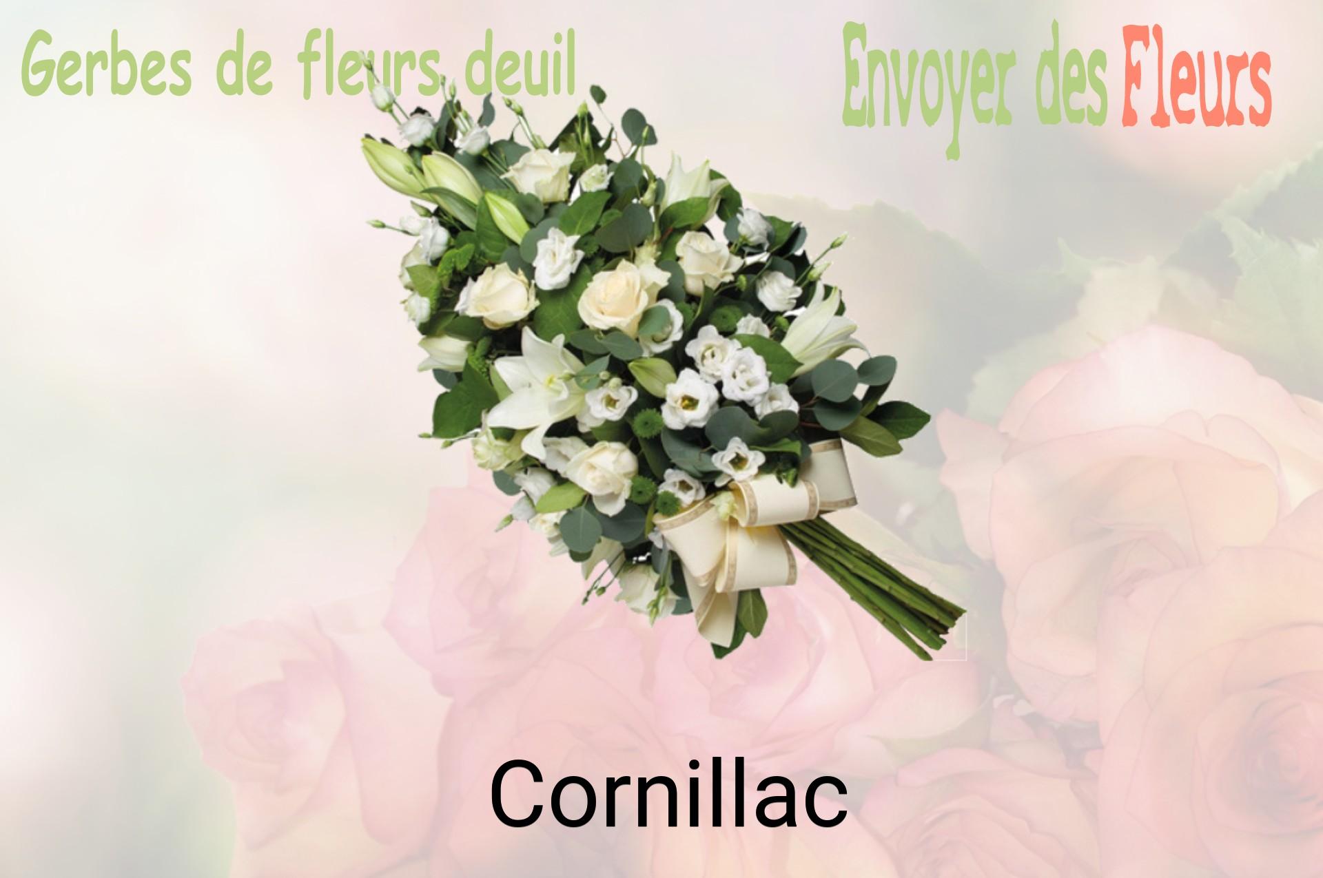 Gerbe de fleurs de deuil livrée à Cornillac